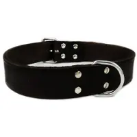 Brekz Leren Halsband Zwart 70 cm x 40 mm