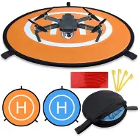 MMOBIEL Universele Drone Landing Pad Waterdichte Helipad 75 cm / 30 inch Oranje / Blauw