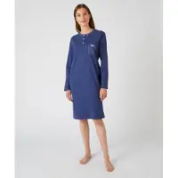 Damart - Slipdress mesh jersey, lengte 95 cm - Dames - Blauw - 42-44 (M)