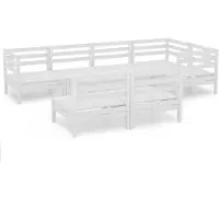 vidaXL 7-delige Loungeset massief grenenhout wit