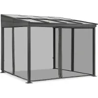 Garden Point Aluminium terrasoverkapping 3 x 3 m Tarragona met muggennetten antraciet