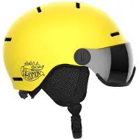 Salomon - Kinder skihelmen - Orka Visor Vibrant Yellow voor Unisex - Kindermaat M - Geel