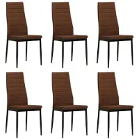 vidaXL Eetkamerstoelen 6 st stof bruin