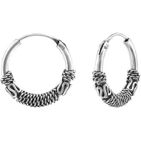 Montebello Oorbellen Bionne - Dames - 925 Zilver - Rond - Bali oorringen - 12 x 16 mm