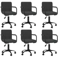 vidaXL Eetkamerstoelen 6 st draaibaar fluweel zwart