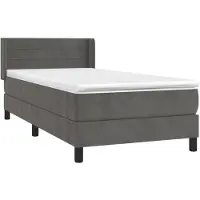 vidaXL Boxspring met matras fluweel donkergrijs 80x200 cm