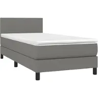 vidaXL Boxspring met matras stof donkergrijs 90x190 cm