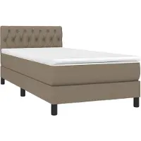 vidaXL Boxspring met matras en LED stof taupe 80x200 cm