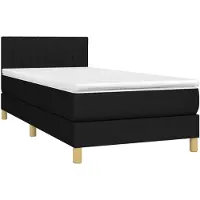 vidaXL Boxspring met matras stof zwart 90x190 cm