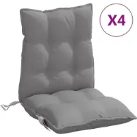 vidaXL Stoelkussens 4 st lage rug oxford stof grijs