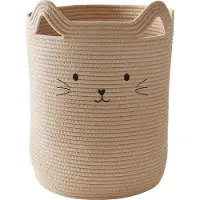 Vertbaudet Katoentouw opbergmand Kat beige