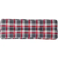 vidaXL Palletkussen 120x40x12 cm stof ruitpatroon rood