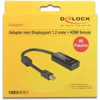 DeLOCK premium Mini DisplayPort naar HDMI adapter - DP 1.2 / HDMI 1.4 (4K 30Hz) / zwart - 0,20 meter