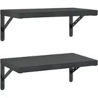 vidaXL Wandschappen 2 st 50x30 cm roestvrijstaal zwart