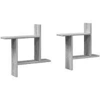 vidaXL Wandschappen 2 st 50x12x50 cm bewerkt hout grijs sonoma eiken