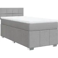 vidaXL Boxspring met matras stof lichtgrijs 80x200 cm