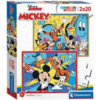 Clementoni - Puzzel - 2x20 Stukjes - Mickey Mouse - Puzzel Voor Kinderen