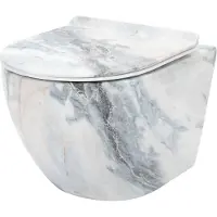 REA - Hangende toiletpot - Carlos Granit Shiny - Marmerimitatie glans - 49,5X37X32CM