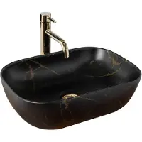 REA Opzetwastafel Belinda Black Marble Mat