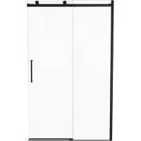 Luca Varess Boltano douche schuifdeur 120 cm x 200 cm Helder glas mat zwart profiel