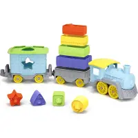 Green Toys Stapel en Sorteer Trein - 12 delig - educatief speelgoed