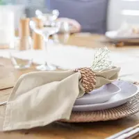 Aa herbruikbare servetten voor bruiloft, vieringen, restaurant, banket - stoffen servetten, 40 x 40 cm, lichtbruin ,12 Pack