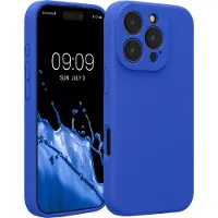 Kwmobile telefoonhoesje geschikt voor Apple iPhone 16 Pro - TPU backcover met siliconen coating - Smartphone case in Baltisch blauw