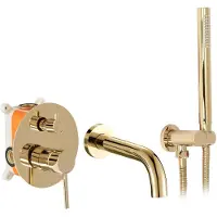 REA Inbouw Badmengkraan Lungo Gold + Box