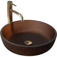 REA Jodi Opzetwastafel - Waskom - Ø 40 x 11 cm - Mat Bruin
