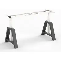 Worktrainer - OakDesk Zit Sta Bureau - Hoogte 73,5 - 137,5 cm - Breedte 102 - 170 cm – Wit/Zwart - Memory bediening - In Hoogte Verstelbaar Bureau Onderstel - Elektrisch Frame