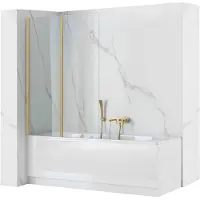 REA Het Agat-2 100 Opklapbare Badkuipscherm Brush Gold