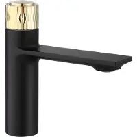 REA Wastafelkraan Storm Black/gold Low