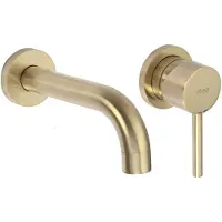 REA Inbouw Wastafelkraan Lungo Gold Brush + Box