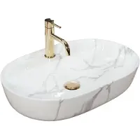 REA Opzetwastafel Aura 61 Marmo Shiny