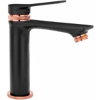 REA Wastafelkraan Viral Black Rose Gold Low