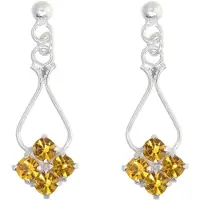 Behave – Oorbellen – 925 Sterling Zilveren Oorbellen met Licht Bruin Kristal steentjes