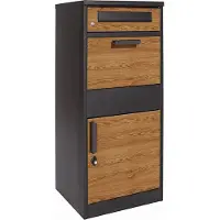 Viking Choice Pakketbrievenbus - 50x38x112 cm - staal - antraciet houtlook