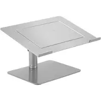 Worktrainer - Laptopstandaard - Monitor verhoger - Afm 27 x 21,5 x 25 cm - Hoogte 20 - 25 cm - Traploos in hoogte verstelbaar - Zilver