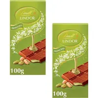 Lindt LINDOR Pistache Chocoladereep 2x 100 gram - Pistache Chocolade