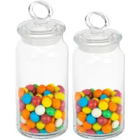 Pasabahce Snoeppot/voorraadpot met luchtdichte sierlijke deksel - voedsel - glas - 860 ml - D10 x H19 cm