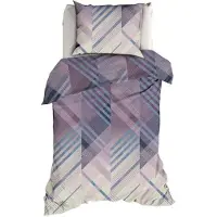 Romanette Dekbedovertrek Valmont Blauw / Lila Flanel-140 x 200 / 220 cm | 1-Persoons