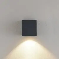 Molto Luce LED-wandlamp buiten Wado, zwart, Aluminium, Modern, LED wandlamp buiten