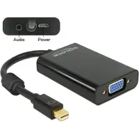 DeLOCK Premium Mini DisplayPort 1.1a naar VGA adapter + audio / zwart - 0,15 meter