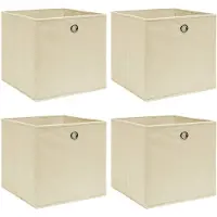 vidaXL Opbergboxen 4 st 32x32x32 cm stof crèmekleurig