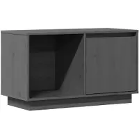 vidaXL Tv-meubel 74x35x44 cm massief grenenhout grijs