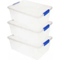 PlasticForte 6x Opslagbakken/organizers met deksel 9 liter 37 cm transparant - Opbergbakken - Organizers/opbergbakken - Woonkamer/badkamer spullen opruimen