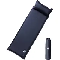 vidaXL Kampeermatras met kussen zelfopblazend 1-persoons grijs