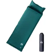 vidaXL Kampeermatras met kussen zelfopblazend 1-persoons groen
