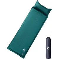 vidaXL Kampeermatras met kussen zelfopblazend 1-persoons groen