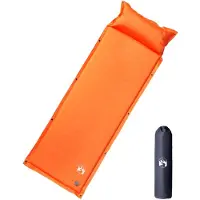 vidaXL Kampeermatras met kussen zelfopblazend 1-persoons oranje